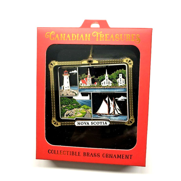 Nova Scotia Canada Ornament Landmarks Color Brass Travel - Picture 3 of 7